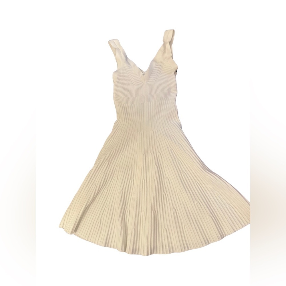 Express White Ribbed Mini Sweater Dress XS